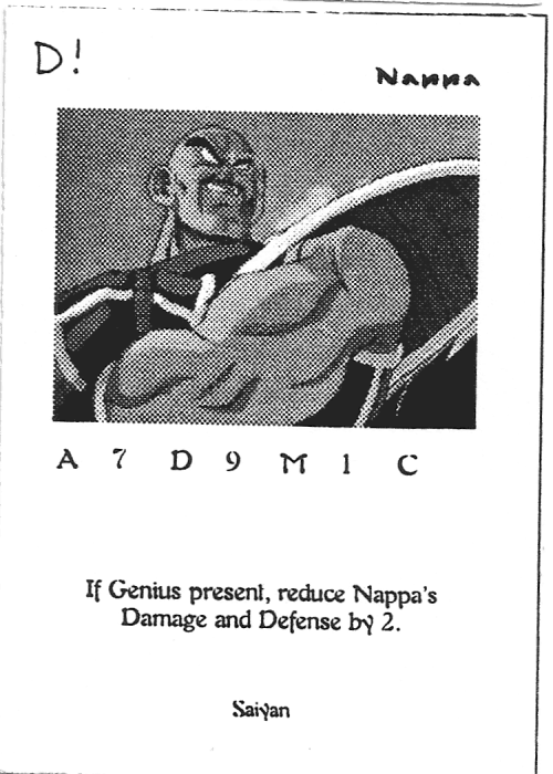 Scan of 'Nappa' playtest card